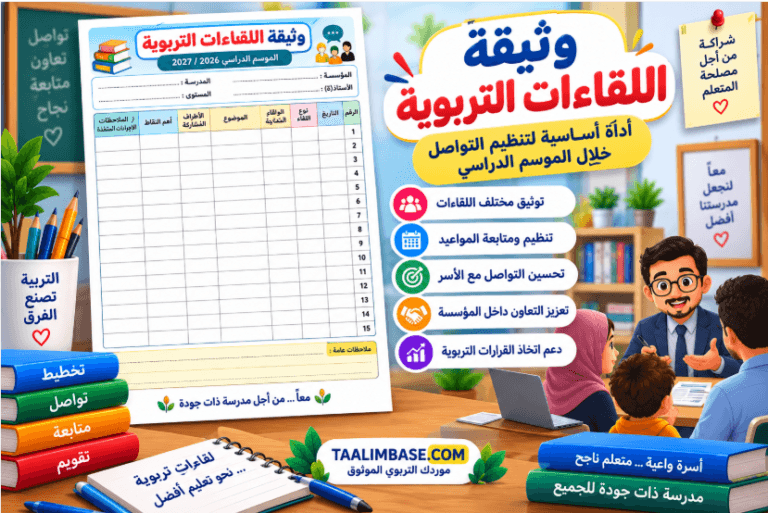 وثيقة اللقاءات التربوية PDF