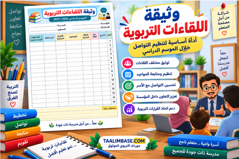 وثيقة اللقاءات التربوية PDF