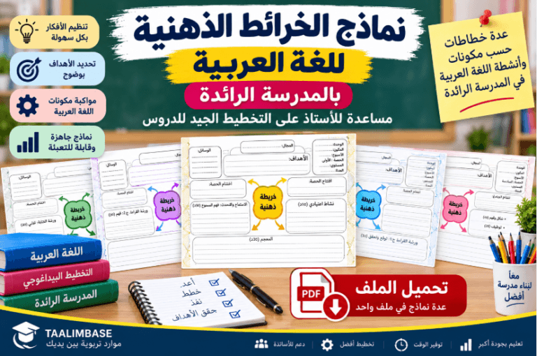 نماذج الخرائط الذهنية للغة العربية PDF