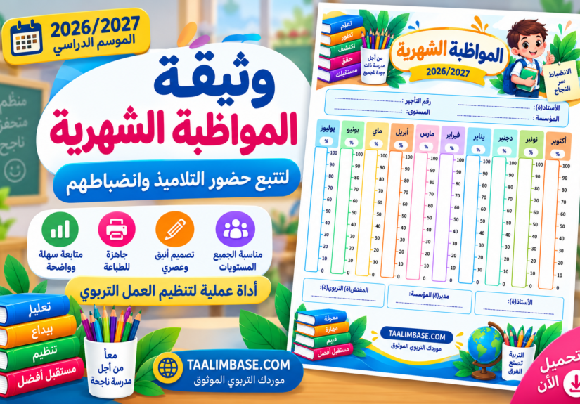 وثيقة المواظبة الشهرية 2026/2027